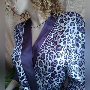 Jones Of New York Purple Animal Print Robe L/XL